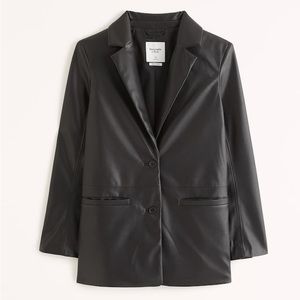 Abercrombie Black Vegan Leather blazer